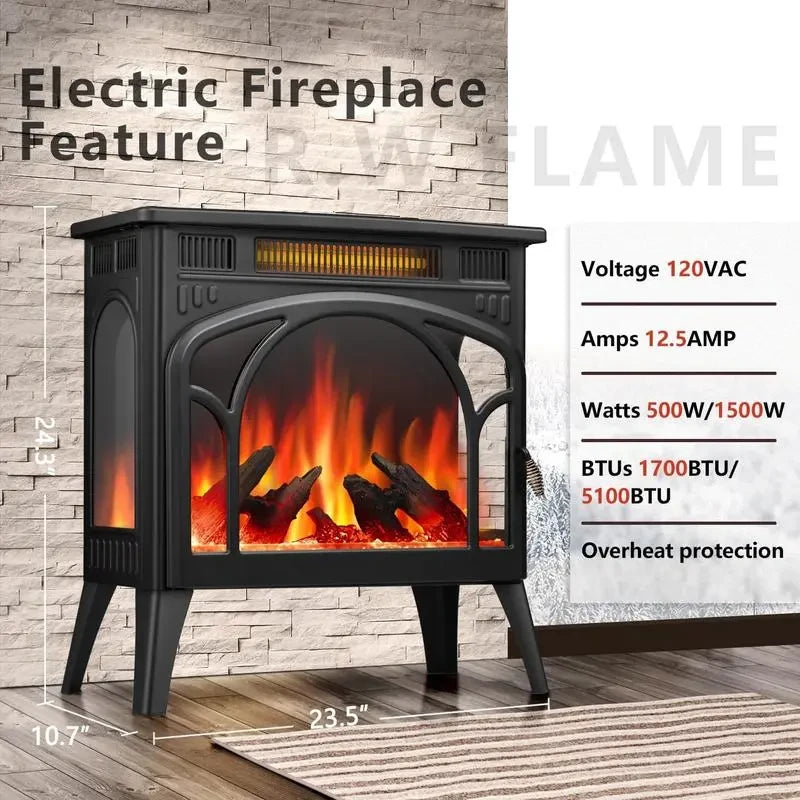 Freestanding Electric Fireplace Heater