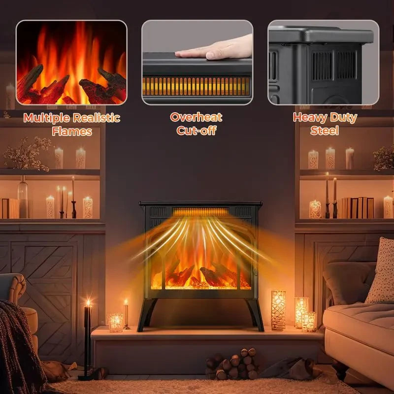 Freestanding Electric Fireplace Heater