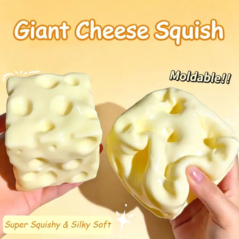 Jumbo Cheese Squishy Fidget Toy
